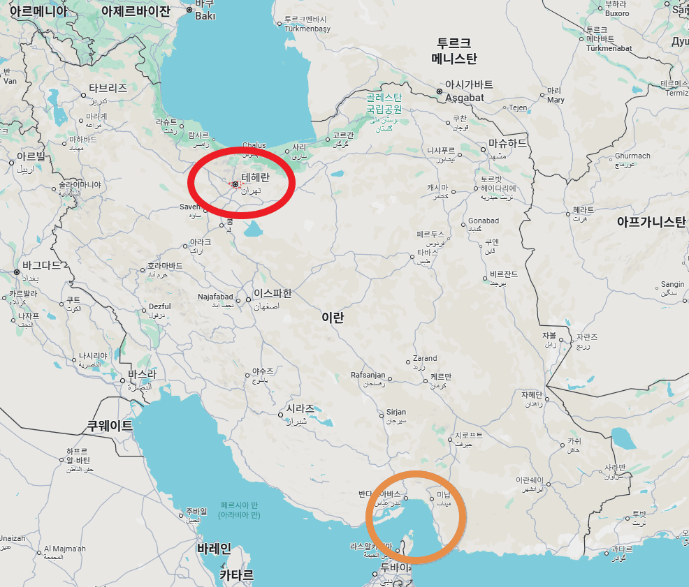 이란의 수도 테헤란 그리고 호르무즈 해협 위치 이란의 수도 테헤란