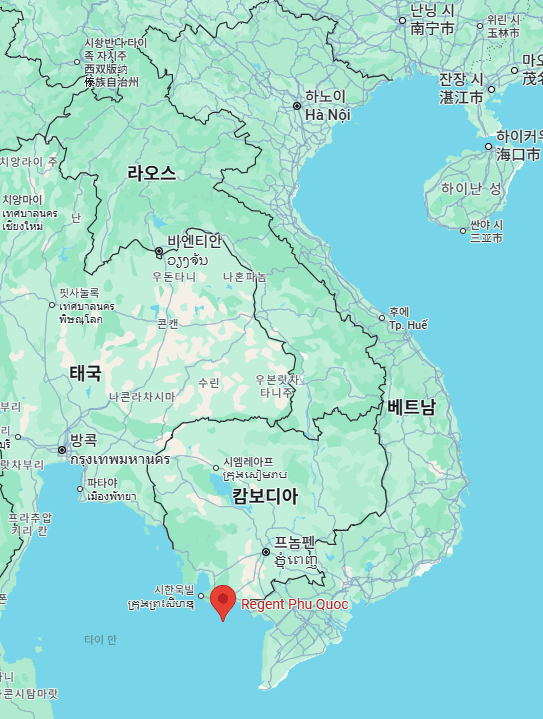 푸꾸옥이 위치한 인도차이나반도 지도